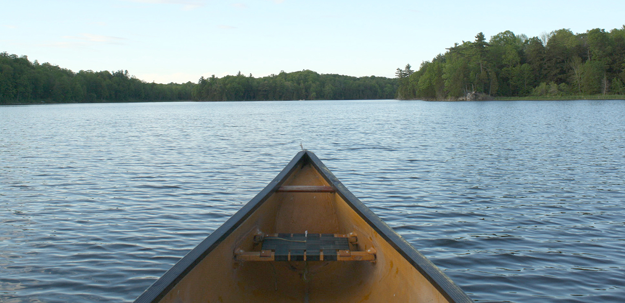 Canoeing in Lost Bay, Gananoque Lake