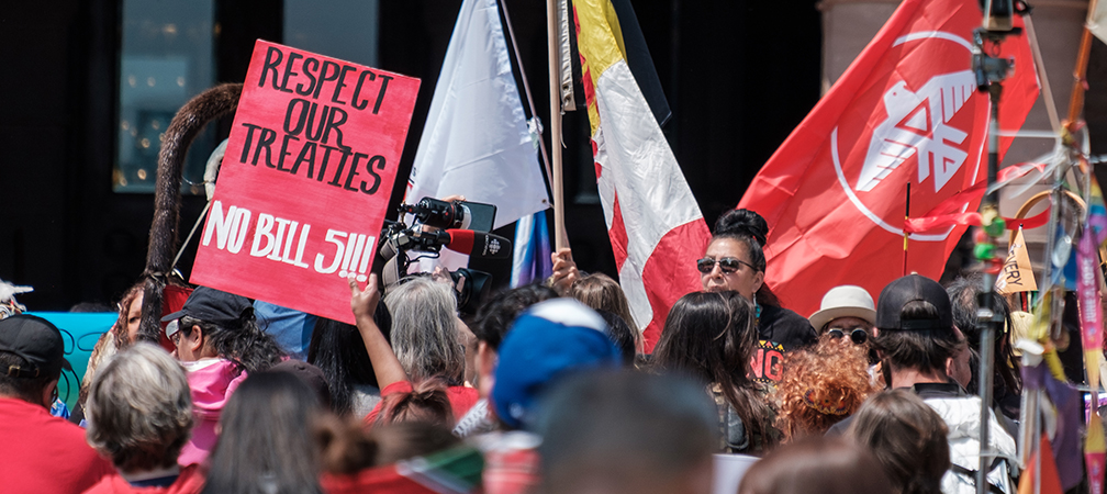 Indigenous rally opposing Bill 5 June 2025